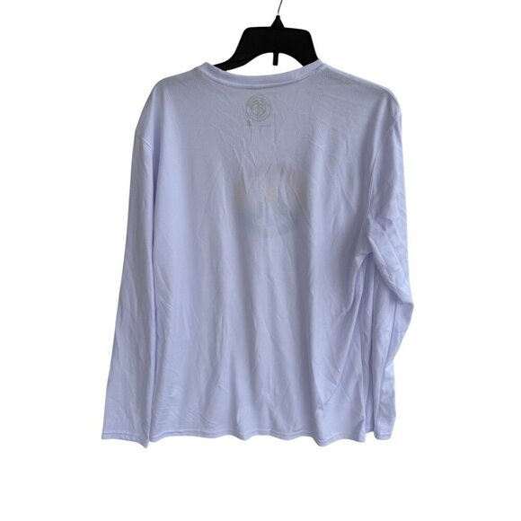 White Long Sleeve Shirt With Rainbow Peace Symbol By Vapor Apparel Size L - Picture 2 of 3